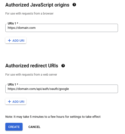 google oauth redirect url