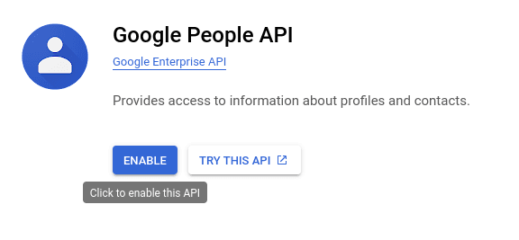 google people api enable
